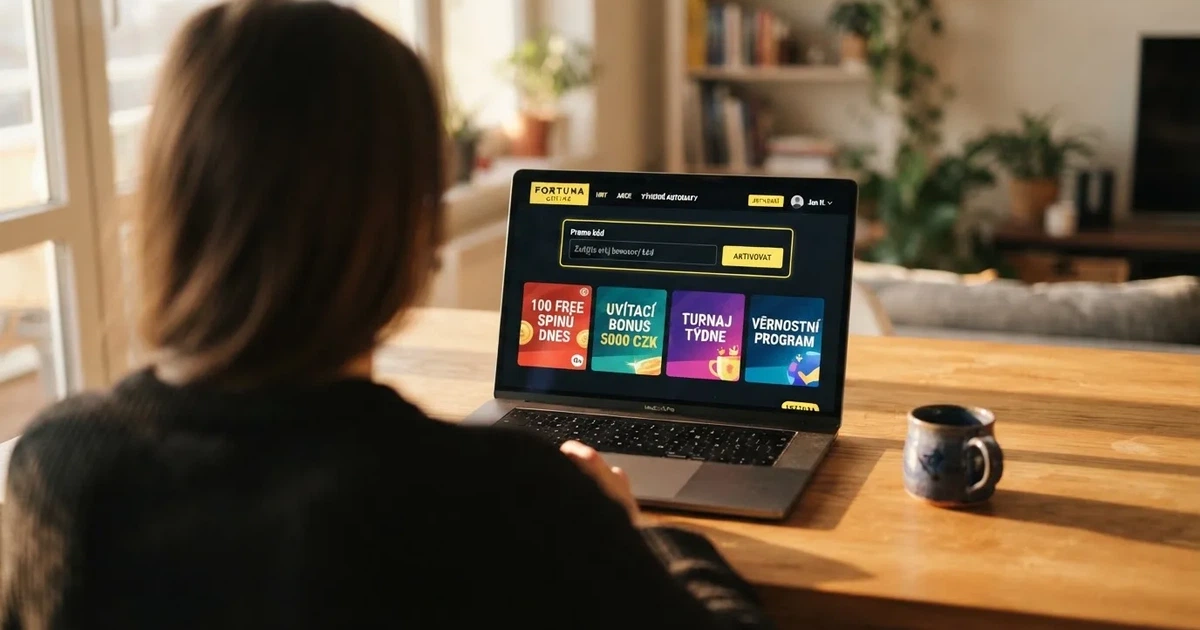 Rozhraní online casina s vyznačeným polem pro zadání promo kódu a přehledem bonusových nabídek
