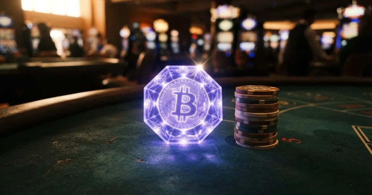 Ethereum logo na pozadí online casina s platební bránou pro kryptoměny